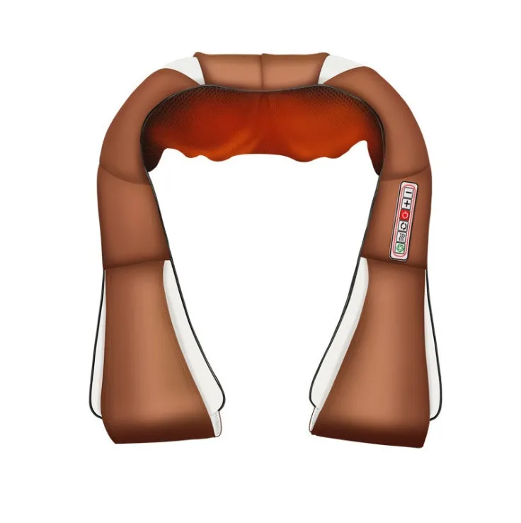 U-shaped car and home shiatsu massager with 8 carbon fibre heads and infrared heating in beige colour