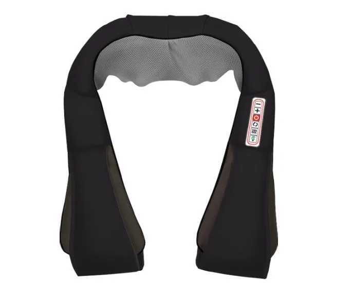 U-shaped car and home shiatsu massager with 8 carbon fibre heads and infrared heating in beige colour