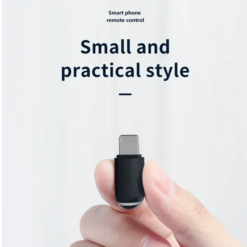 Black capsule infrared remote control with Lightning, Type-C and Micro-USB interface options