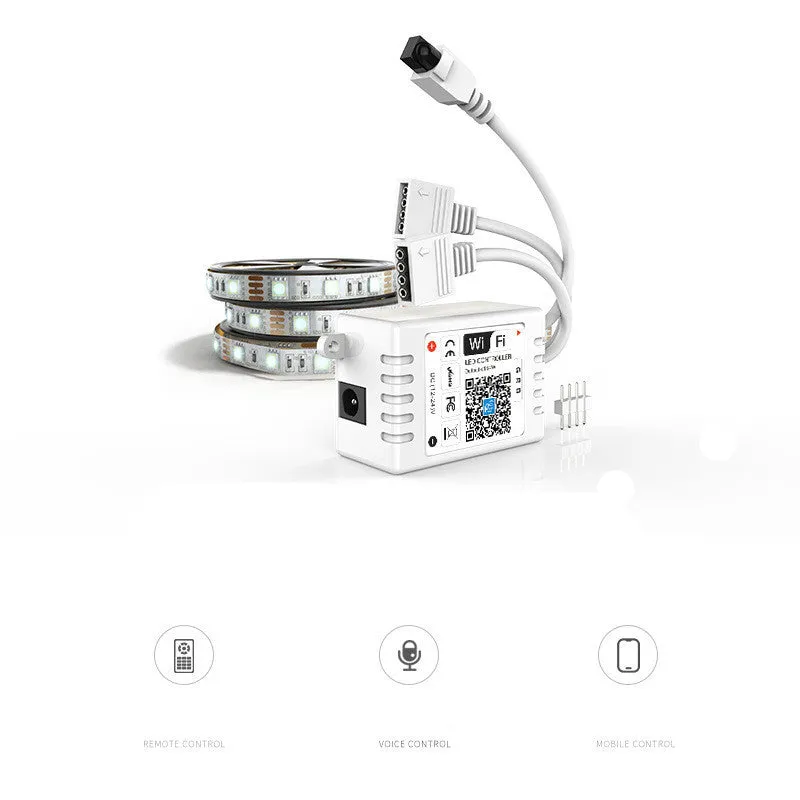 WiFi RGB LED light strip with 2835 and 5050 chips, 24-key controller, for TV backlight