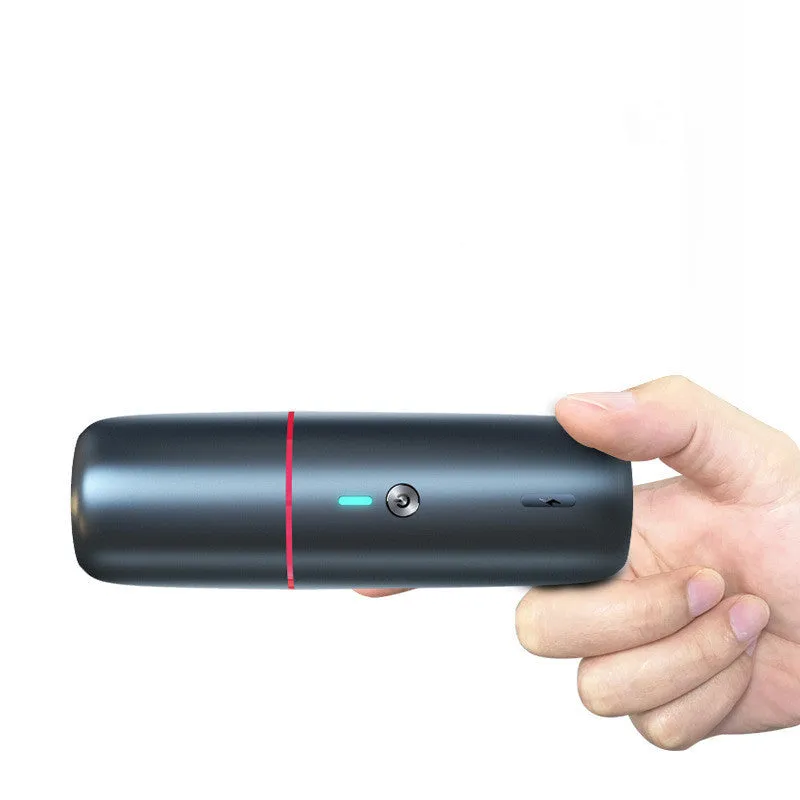 X1 car wireless vacuum cleaner in navy blue with brush head and USB cable, 198x66mm