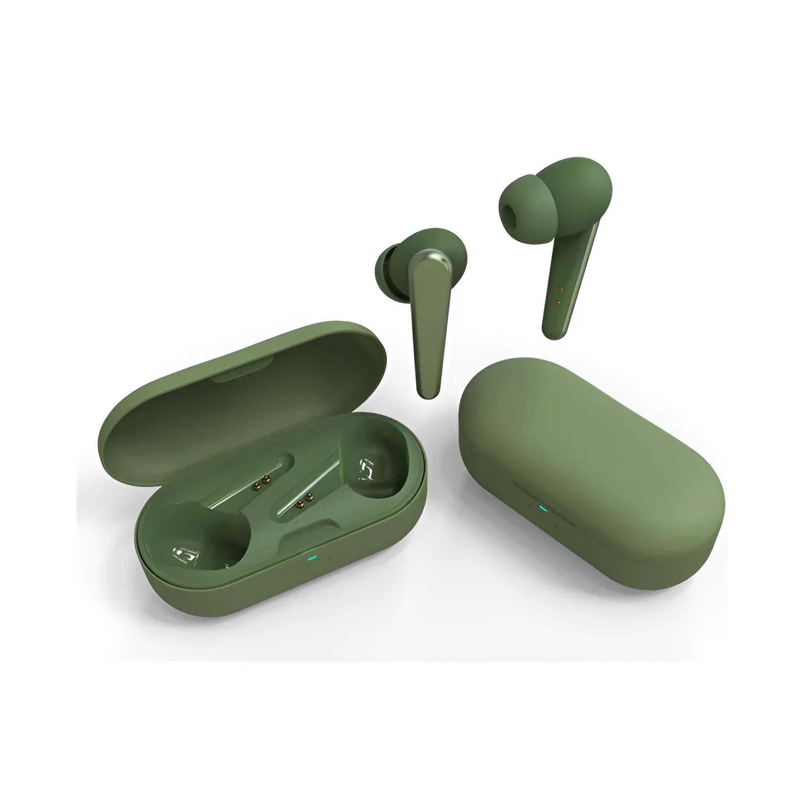 ANC wireless headphones in five colours: black, white, pink, green, and blue, showing earplug design.