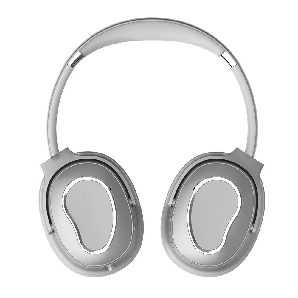 Head-mounted wireless headphones in black with Bluetooth 5.0 and noise cancelling feature