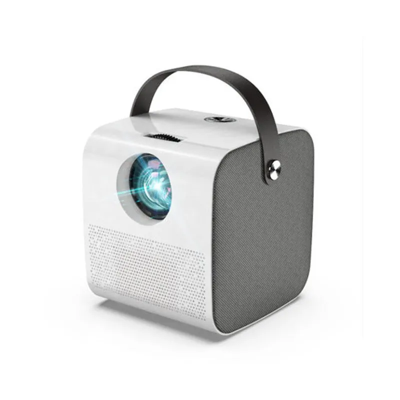 1080P HD portable LCD projector in White with wireless projection support and 3000 lumens