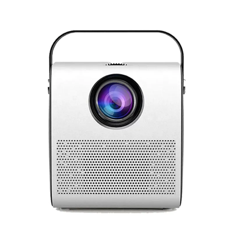 1080P HD portable LCD projector in White with wireless projection support and 3000 lumens