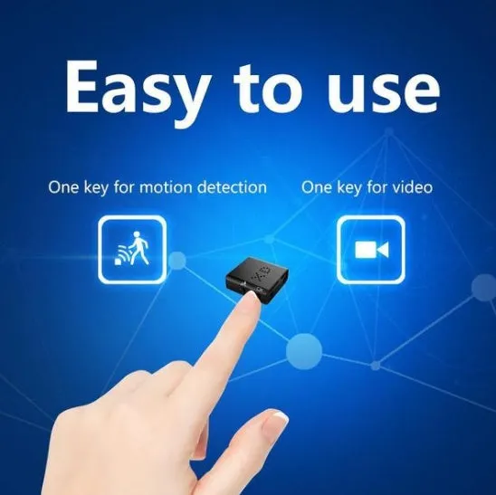 1080P Full HD mini camera with IR-CUT night vision motion detection black