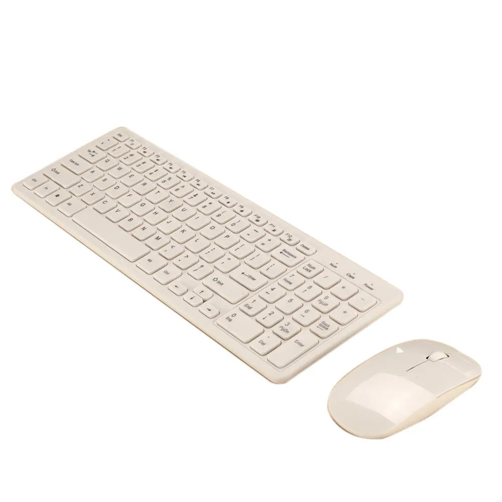 Wireless keyboard and mouse set showing black version with 96-key layout and ergonomic design