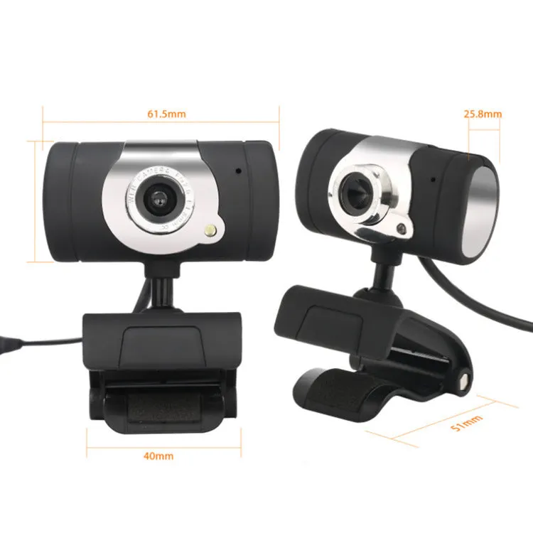Black desktop computer camera with USB cable for video conferencing and calls