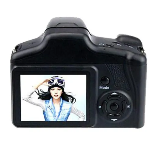 Black digital camera with 2.5 inch LCD screen and periscope lens