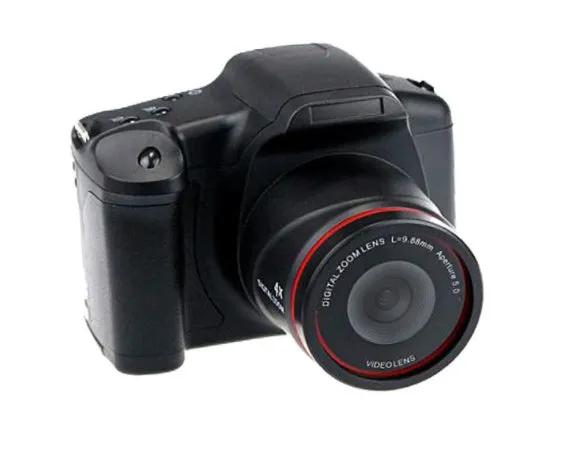 Black digital camera with 2.5 inch LCD screen and periscope lens