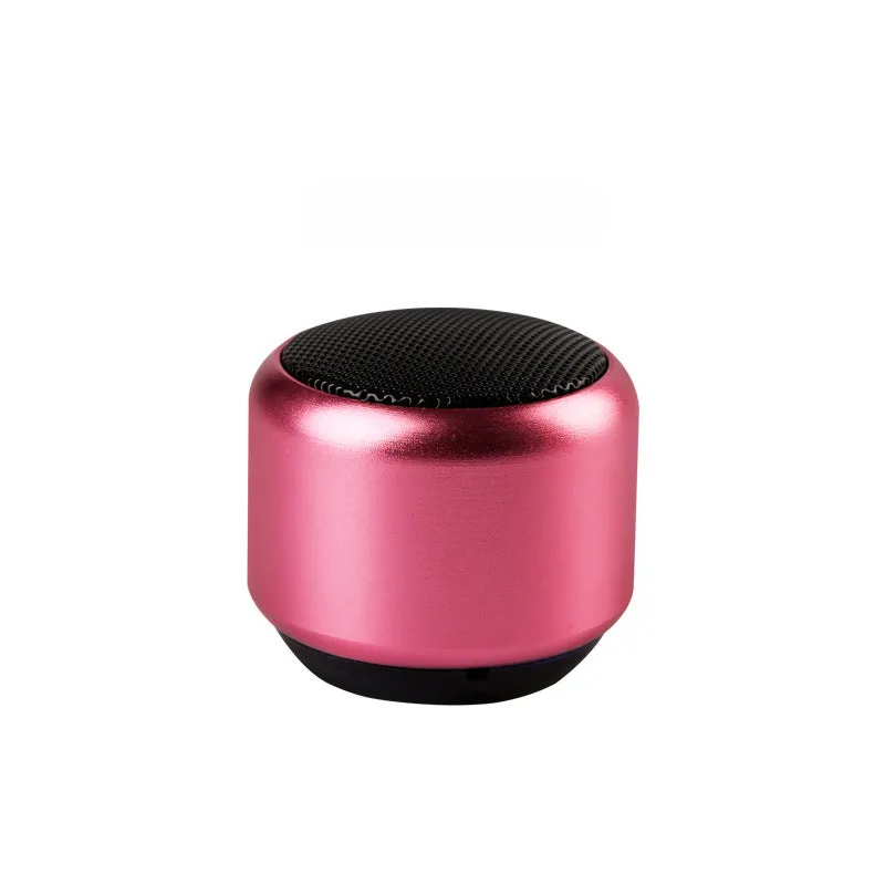 Small portable Bluetooth speaker in black, blue, gold, or pink colour
