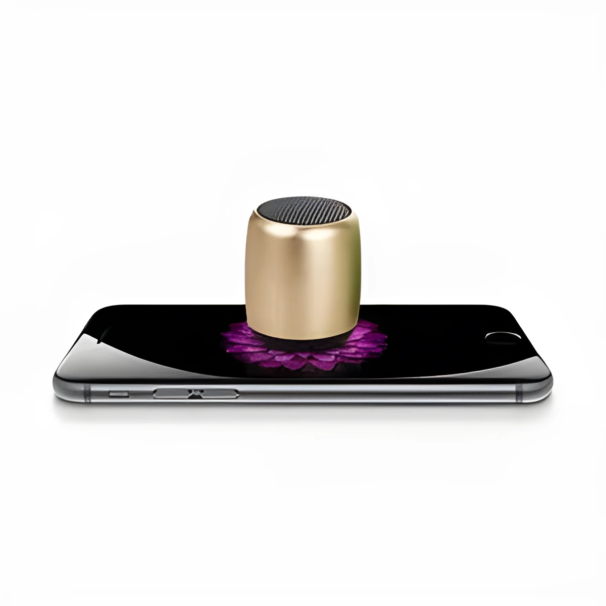 Small portable Bluetooth speaker in black, blue, gold, or pink colour
