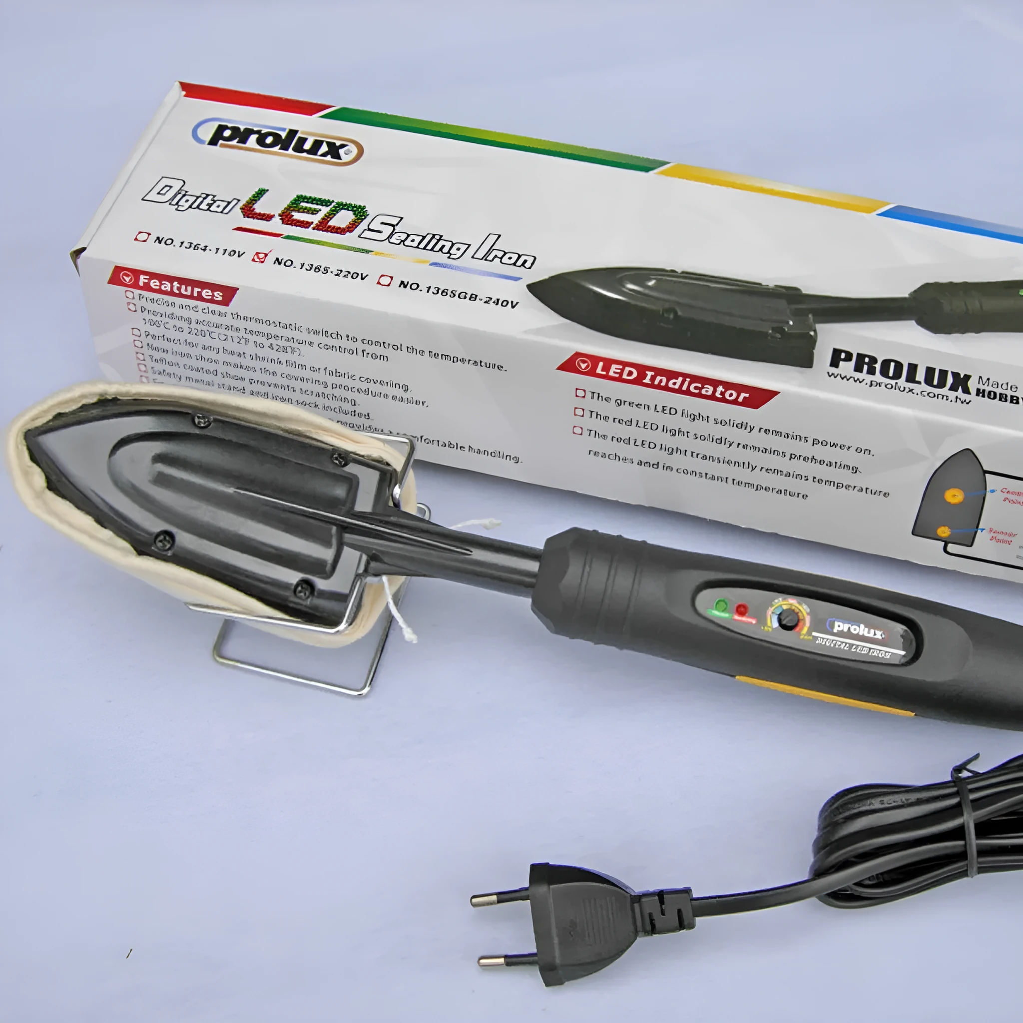 Electronic temperature control hot iron for skin model applications with cotton cover