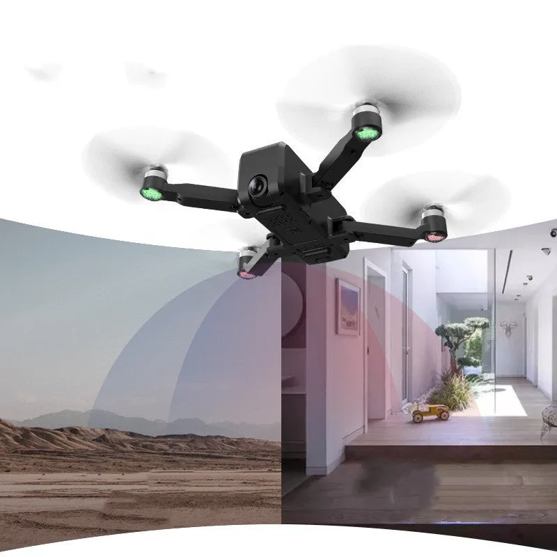 Long battery life HD 4K ESC camera drone with brushless motor and GPS in flight
