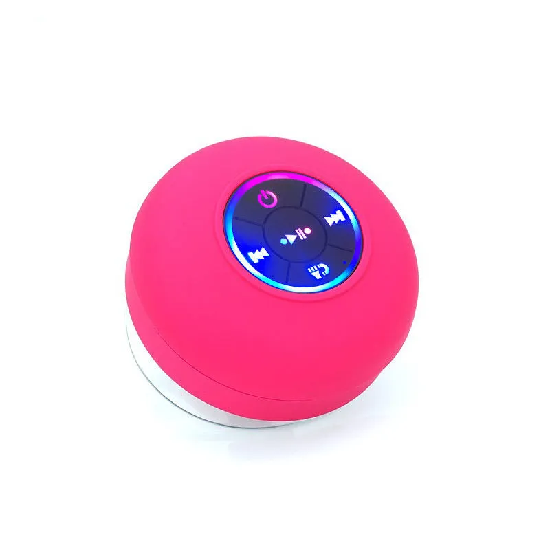 Big suction cup waterproof Bluetooth speaker with LED light emitting, available in multiple colours