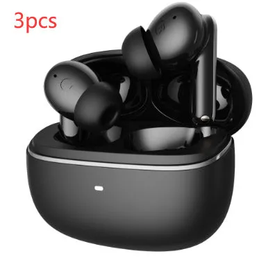 Wireless Bluetooth V5.3 in-ear headphones with ENC noise reduction, white colour, industrial style, digital display charging case