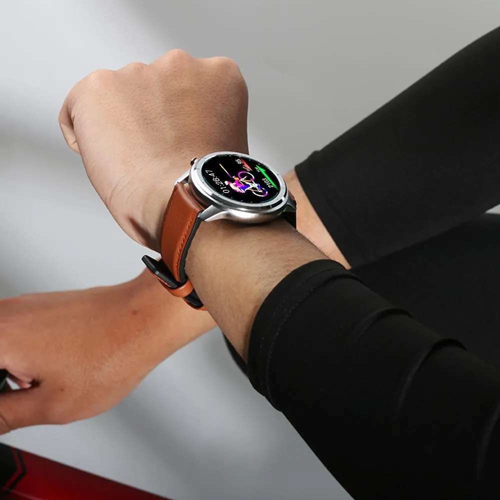 LEMFO LF26 smart bracelet with 1.3-inch screen shown in Black and Brown Silver colour options