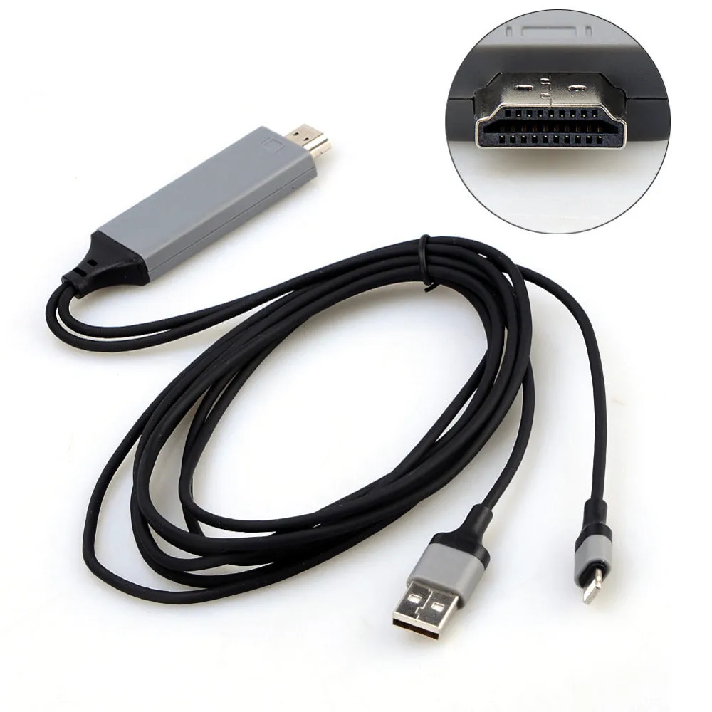 Lightning Digital AV Adapter in white for connecting iPhone iPad to TV projector or car screen with HDMI
