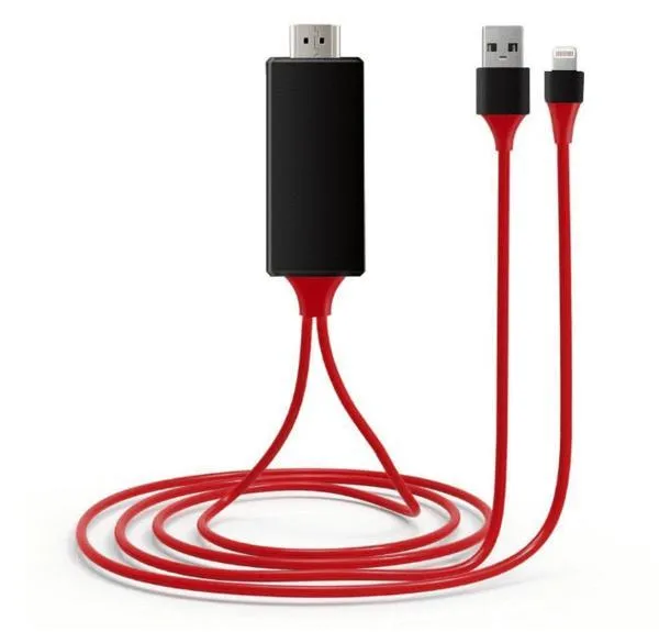 Lightning Digital AV Adapter in white for connecting iPhone iPad to TV projector or car screen with HDMI