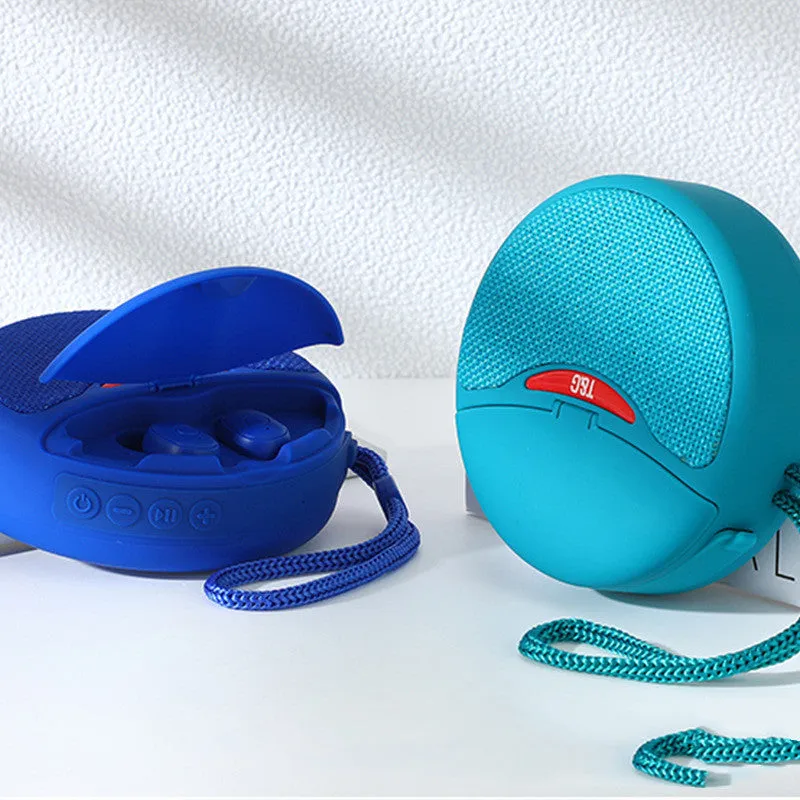 Outdoor portable Bluetooth speaker headset with 3D stereo subwoofer 5W 52mm driver black colour