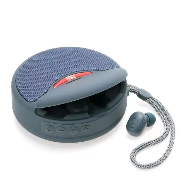 Outdoor portable Bluetooth speaker headset with 3D stereo subwoofer 5W 52mm driver black colour