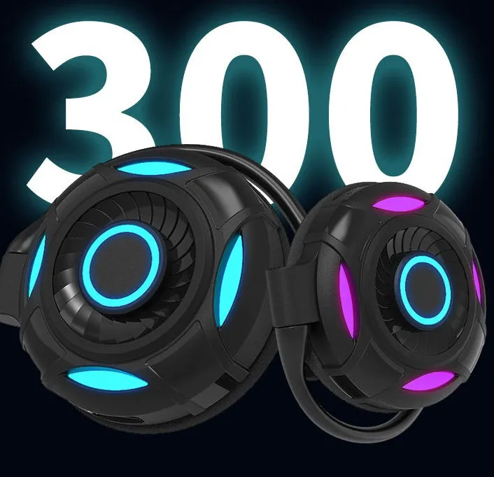 Black and white Bluetooth 5.0 wireless earphones with hanging ear design