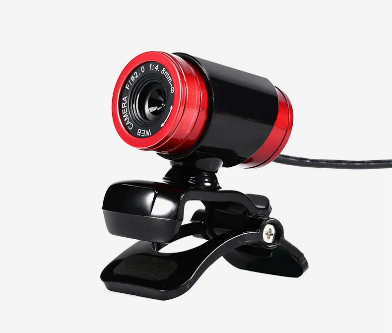 480P HD webcam with CMOS sensor, glass lens, 640x480 resolution, 140cm cable, 5.5x3cm size, black colour