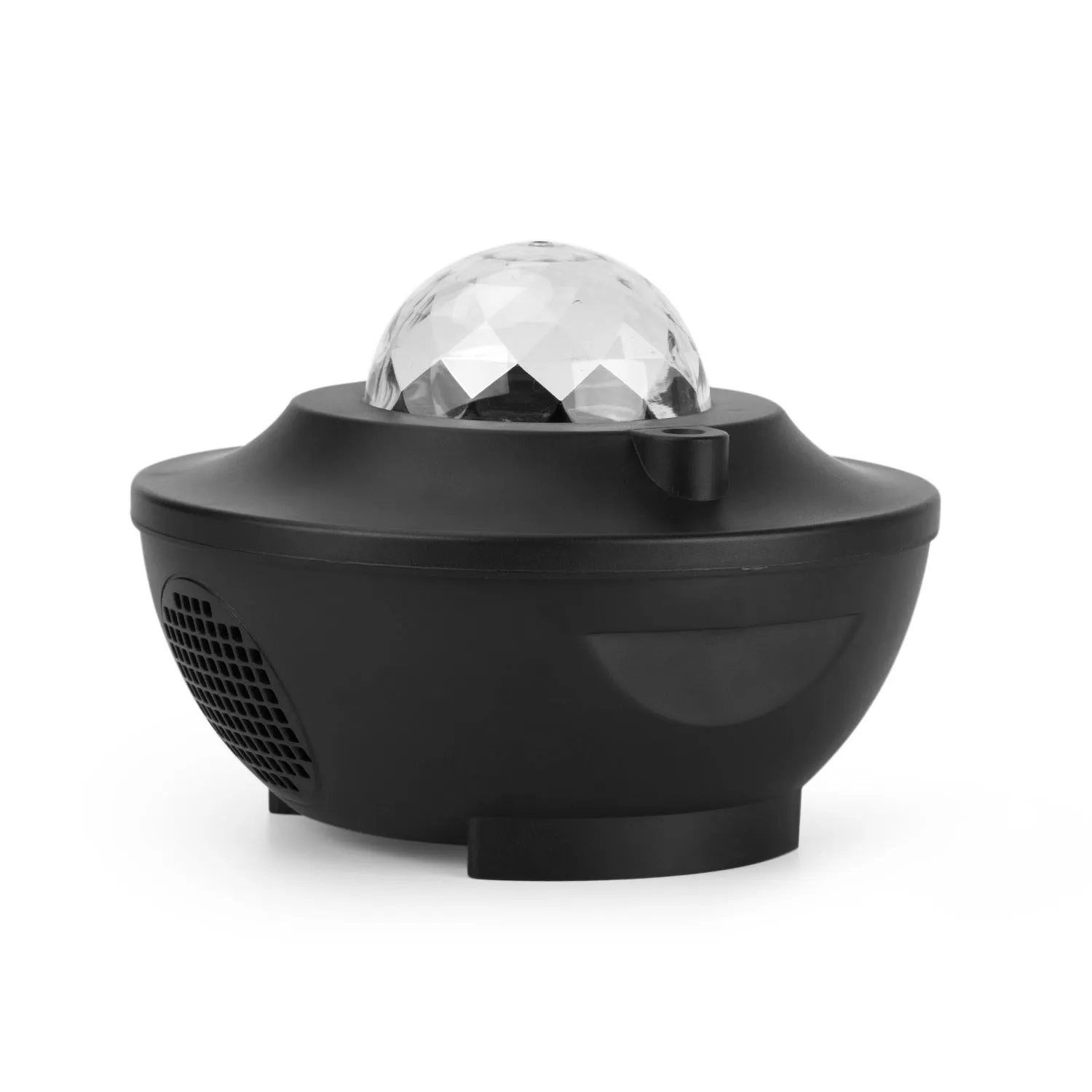 LED Bluetooth music projector light with starry sky effect, green laser, remote control, and USB cable