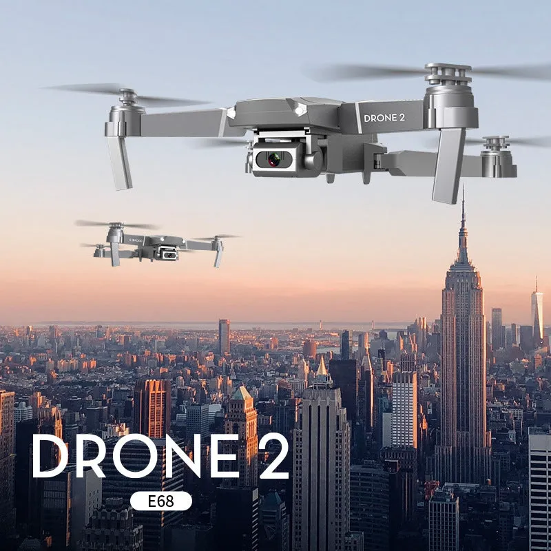 E68 folding quadcopter drone in red with built-in camera