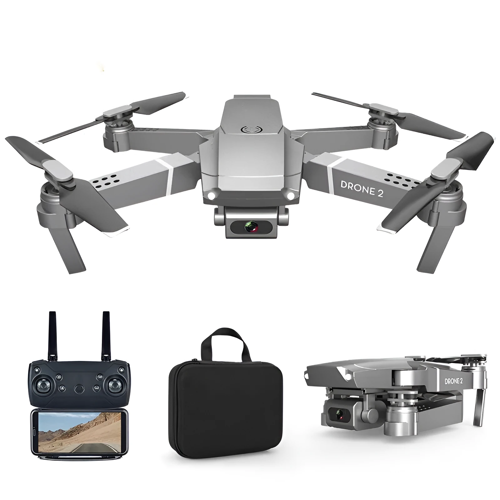 E68 folding quadcopter drone in red with built-in camera
