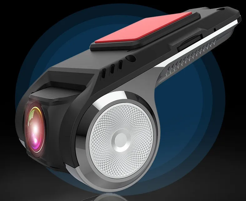 Zinc alloy automotive data recorder with 150-degree rotating lens and USB cable for vehicle navigation connection
