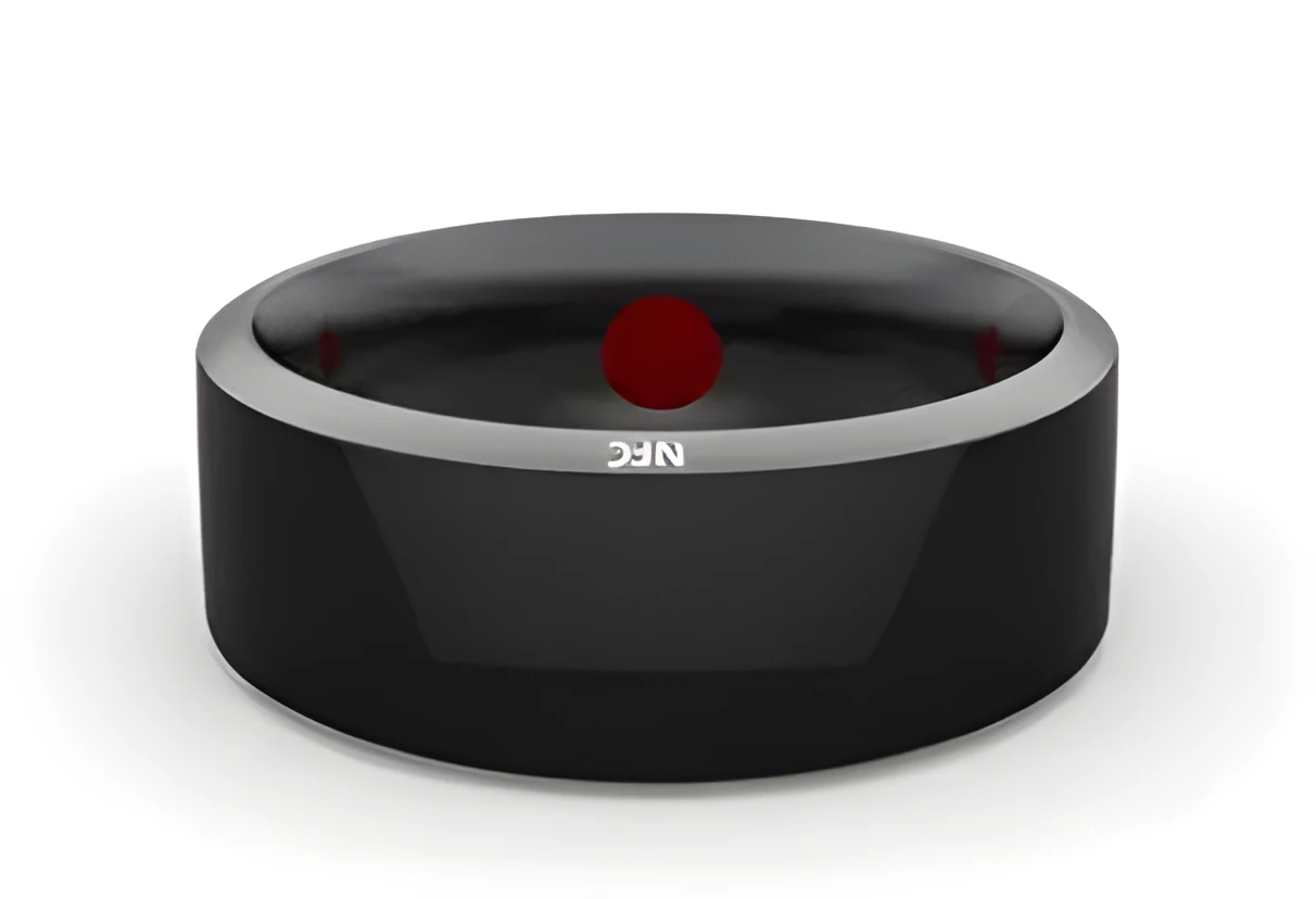 JAKCOM R3F smart ring in black colour on a white surface