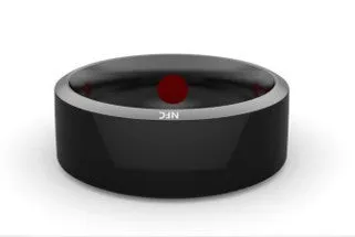 JAKCOM R3F smart ring in black colour on a white surface