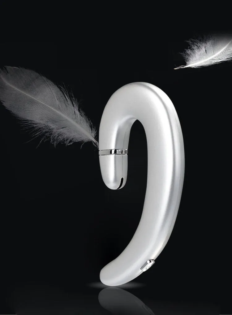 Wireless painless earphones with 80 mAh battery in black, gold, red, and silver colours on a white background
