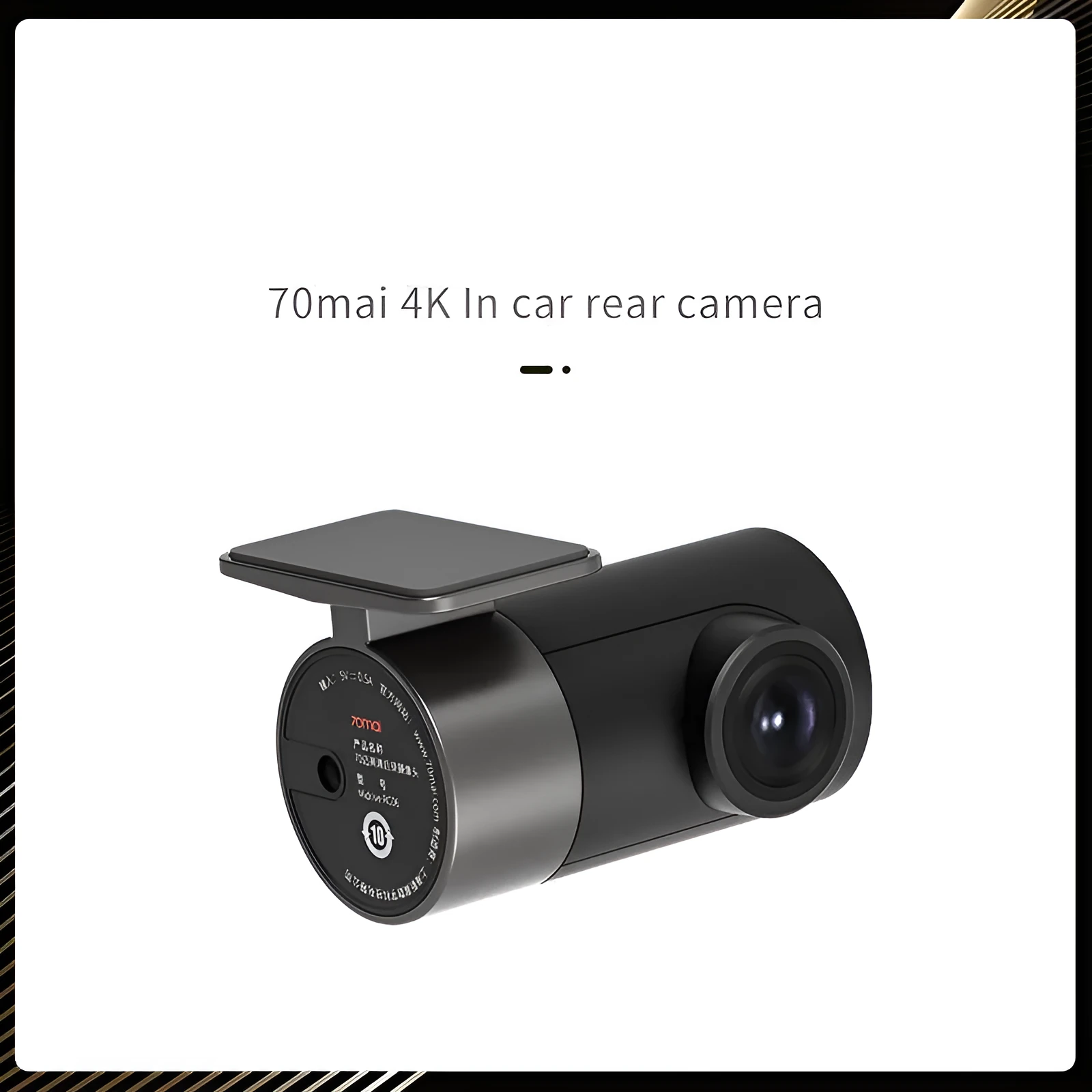 Midrive FC01 4K HD rear camera in car, black, with wide-angle lens and mounting accessories