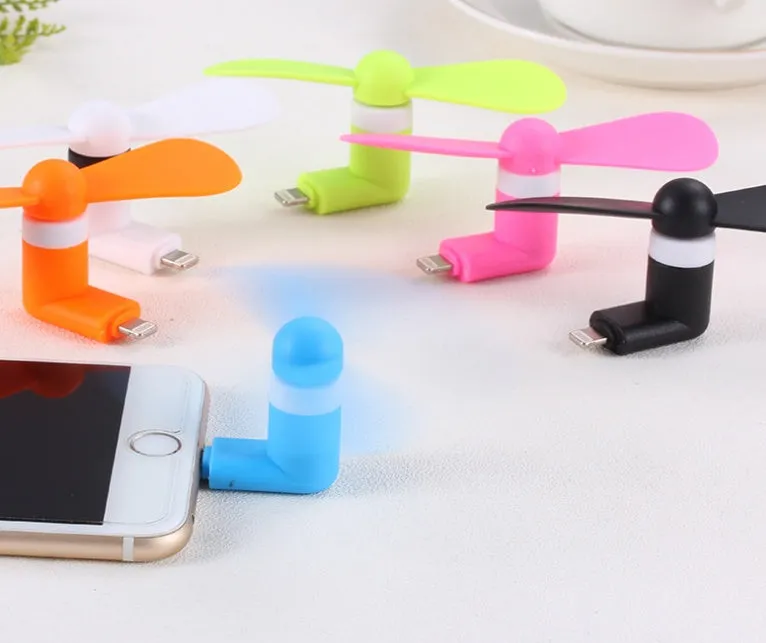 Mobile mini fan for phone cooling, 15g, micro USB, available in 6 colours