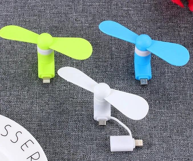 Mobile mini fan for phone cooling, 15g, micro USB, available in 6 colours