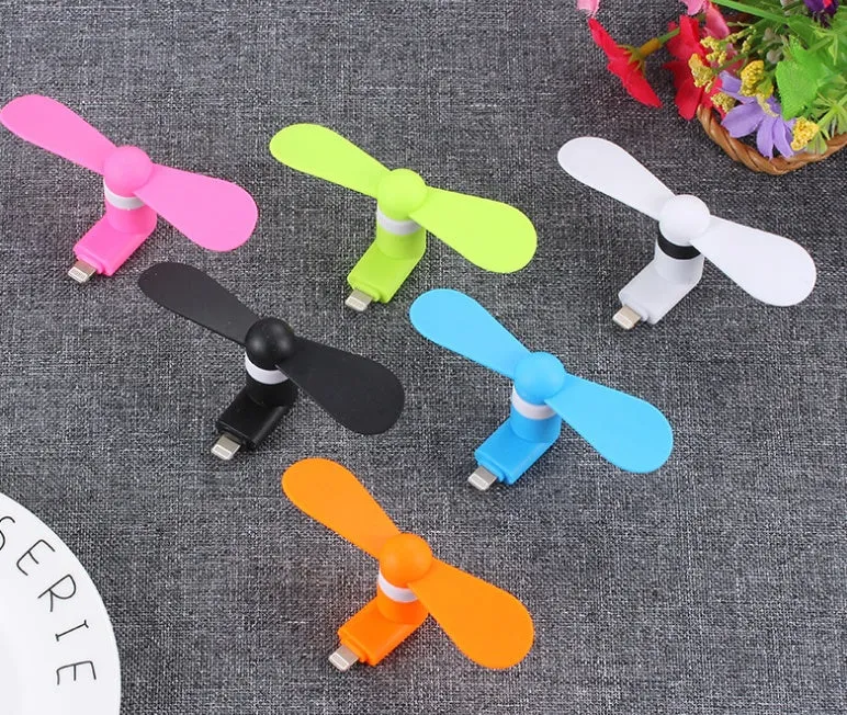 Mobile mini fan for phone cooling, 15g, micro USB, available in 6 colours