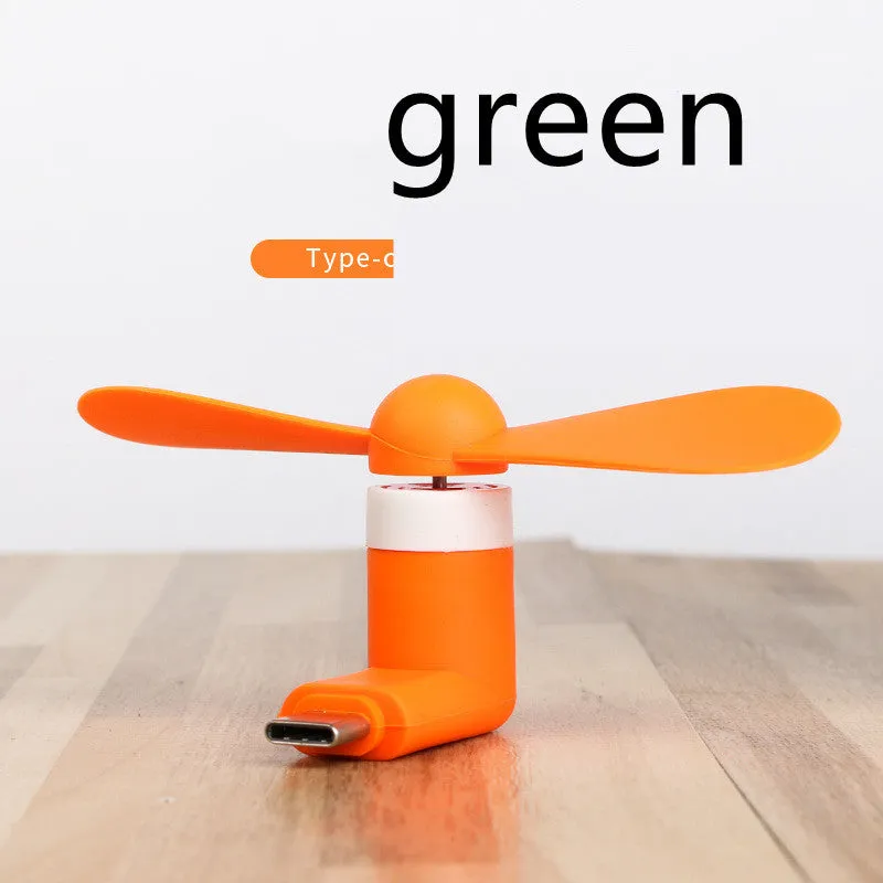 Mobile mini fan for phone cooling, 15g, micro USB, available in 6 colours