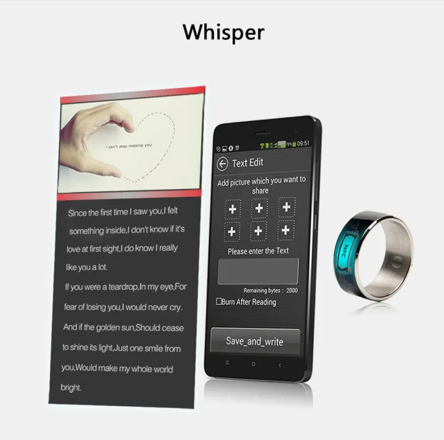 R3F Smart Ring NFC wearable with digital business card functionality in glazed black finish