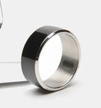 R3F Smart Ring NFC wearable with digital business card functionality in glazed black finish
