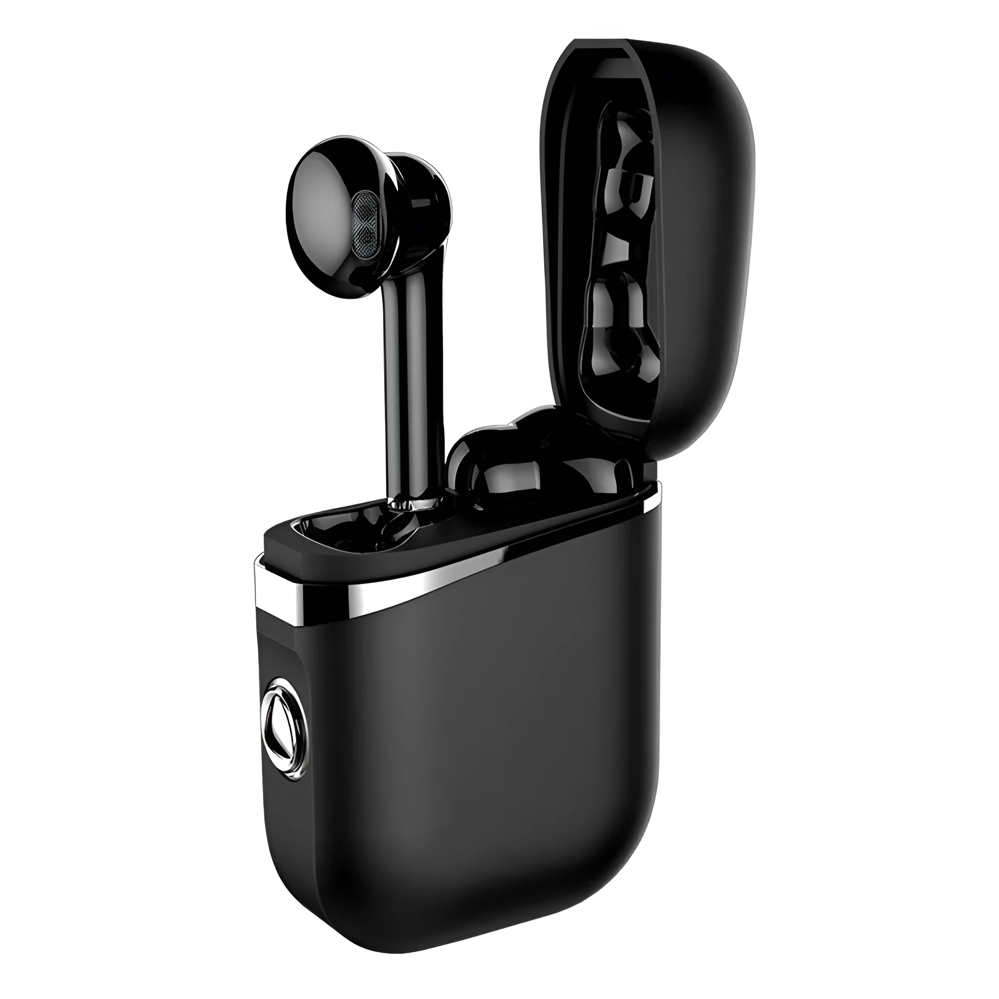 TWS wireless Bluetooth sports headset black earplug style with bilateral stereo and battery display