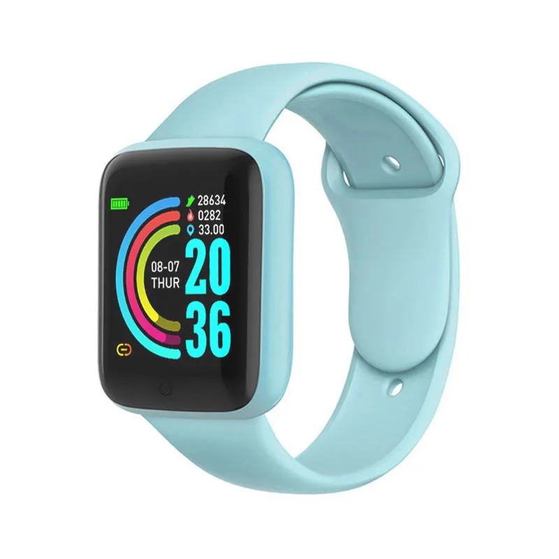 Smart bracelet with 1.44-inch screen, heart rate and blood pressure monitor, silicone strap, available in multiple colours