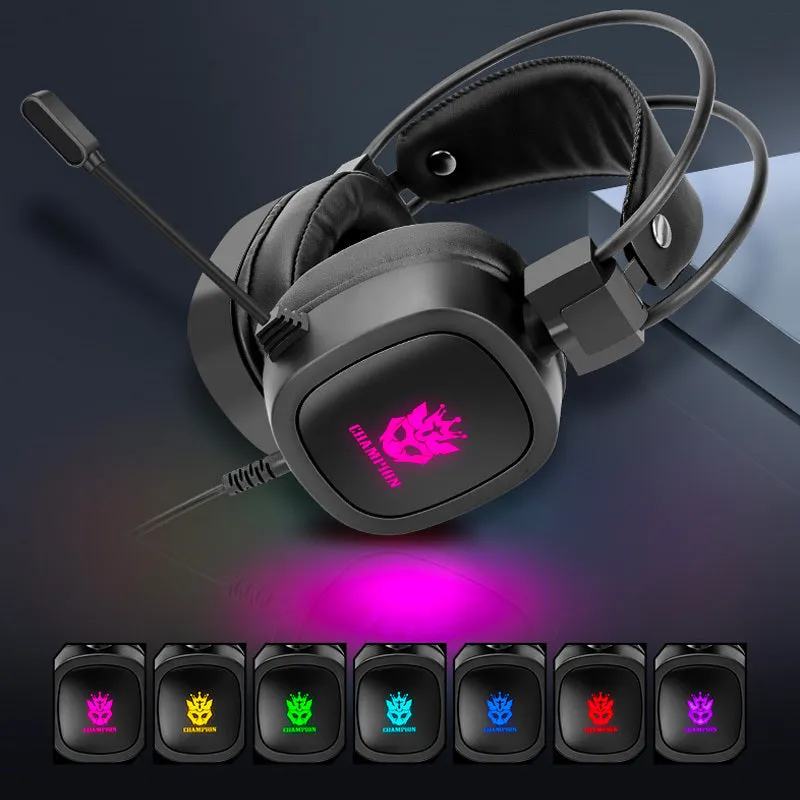 Wired gaming headset with microphone, 3.5mm black, over-ear sponge ear muffs