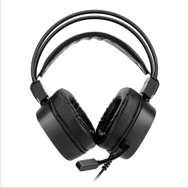 Wired gaming headset with microphone, 3.5mm black, over-ear sponge ear muffs