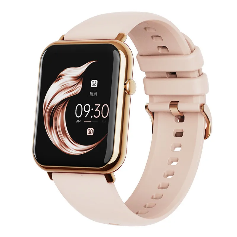 Smart waterproof watch with 1.69inch TFT screen and composite silica gel strap in Black