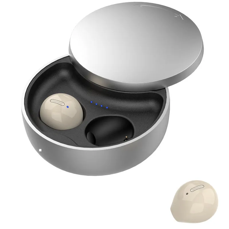 Wireless earbuds Bluetooth 5.0 semi-in-ear headset with charging case in black colour