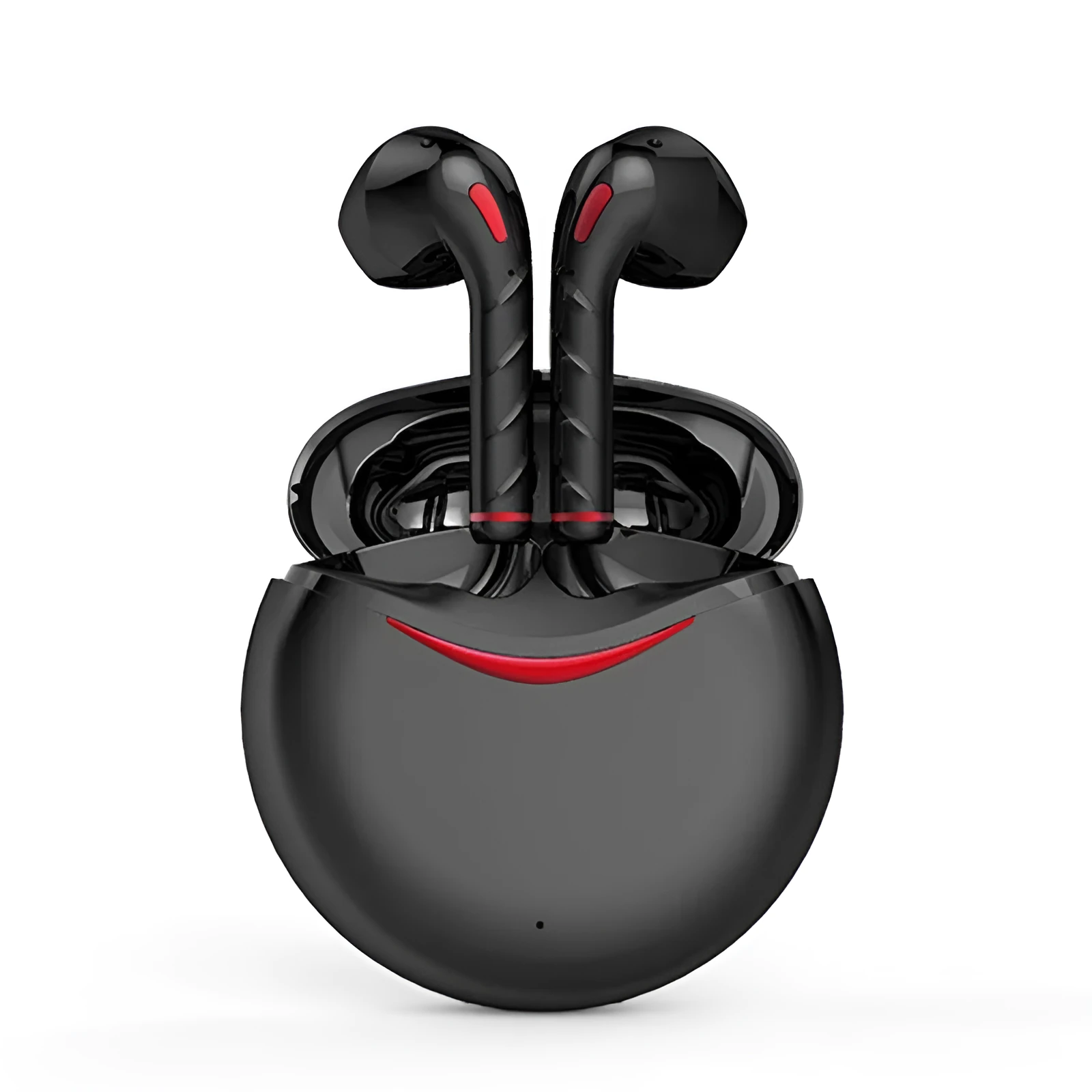T1 TWS Bluetooth 5.0 Type-C sports earphone in black, earplug design with wireless stereo