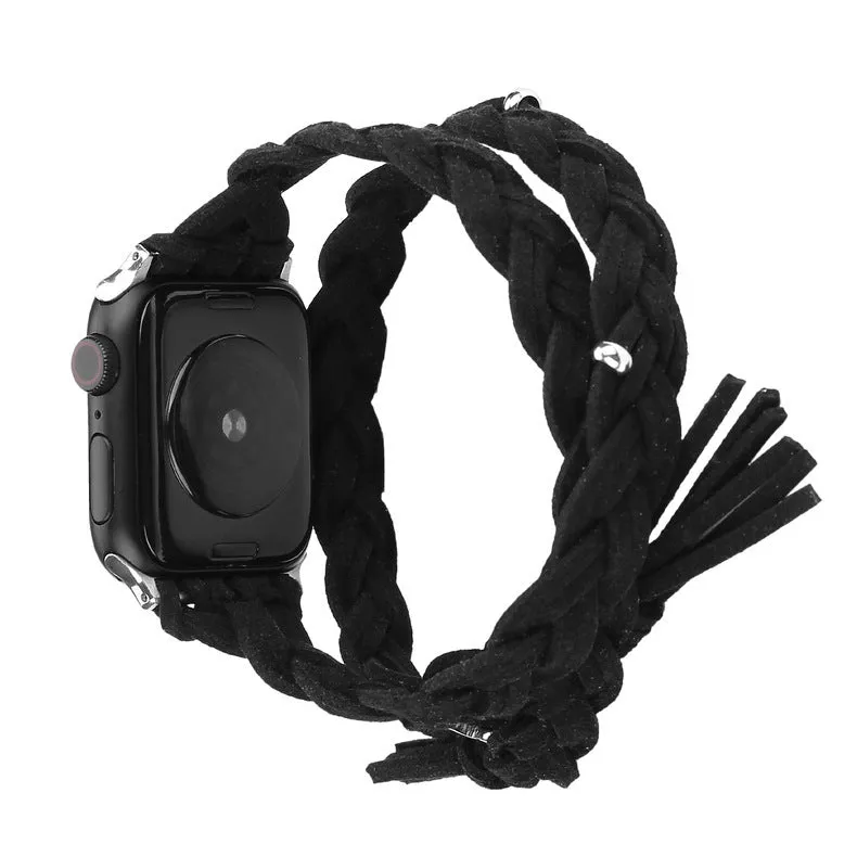 Genuine leather cord braided smart watch strap for iWatch in six colours