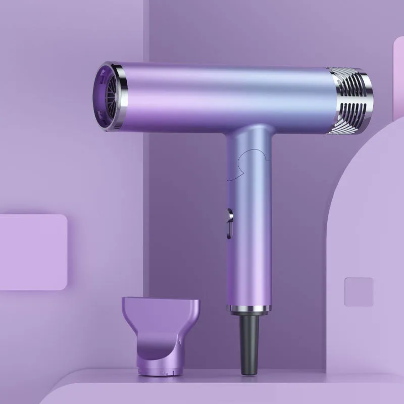 Foldable hair dryer in green with folding handle and three temperature settings